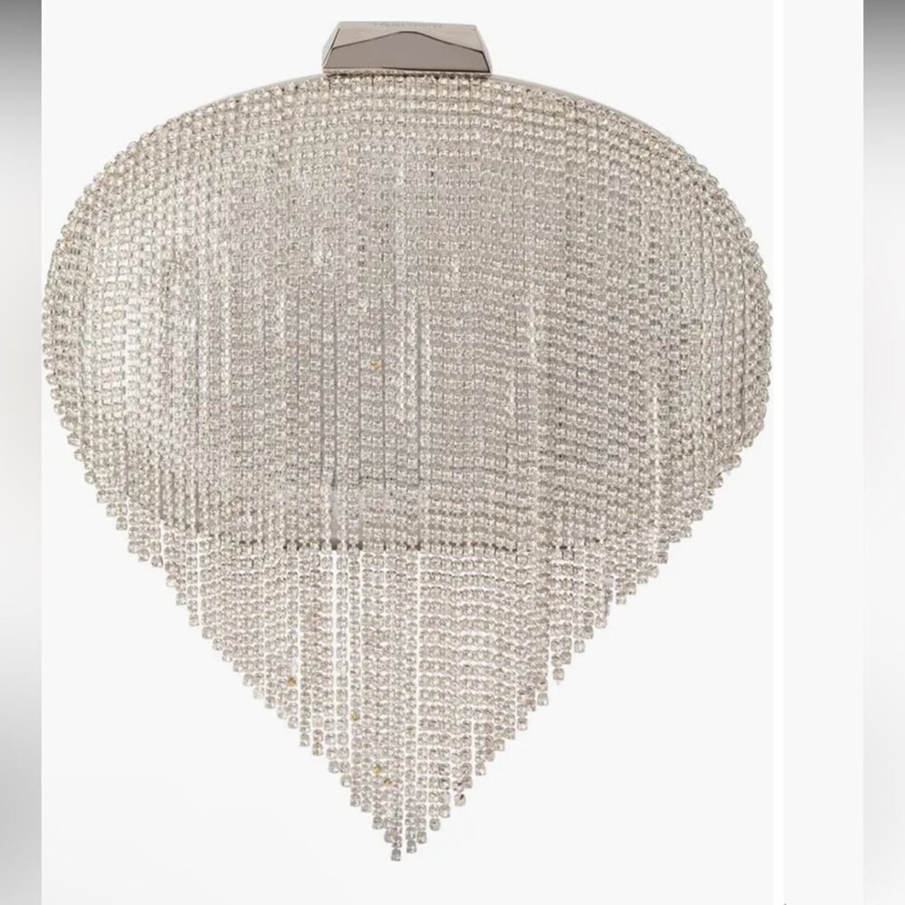 Olga Berg Bria Crystal Fringe Clutch